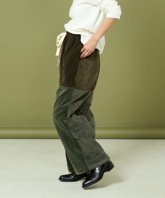 改良燈芯絨寬腿褲