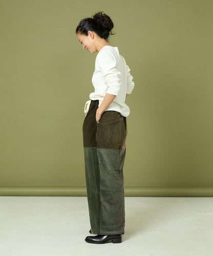 改良燈芯絨寬腿褲