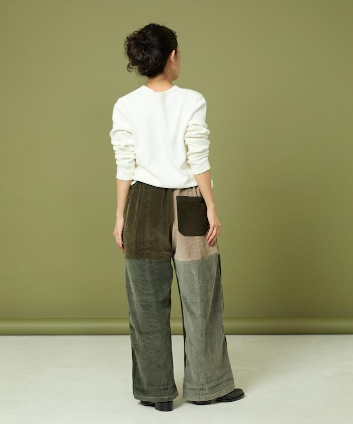 改良燈芯絨寬腿褲