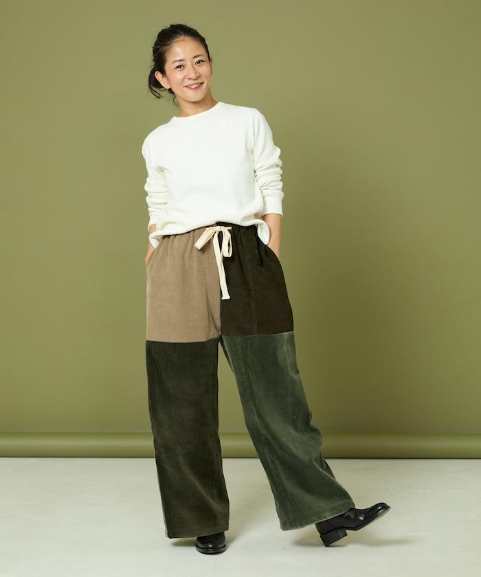 改良燈芯絨寬腿褲