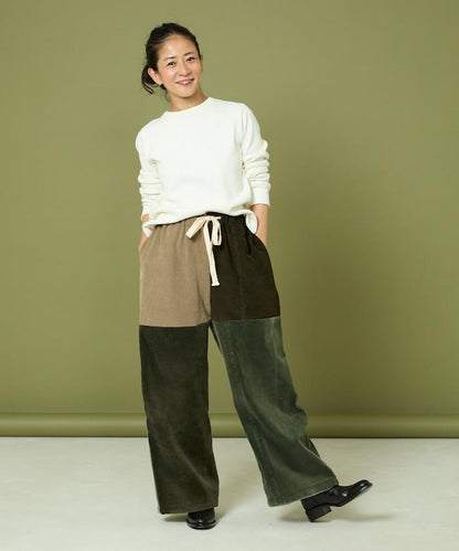 改良燈芯絨寬腿褲