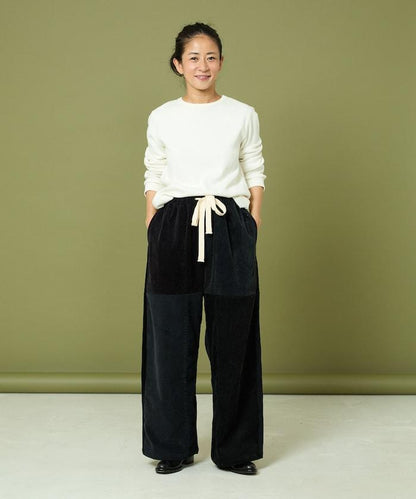 改良燈芯絨寬腿褲