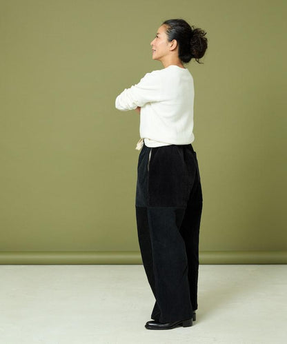 改良燈芯絨寬腿褲