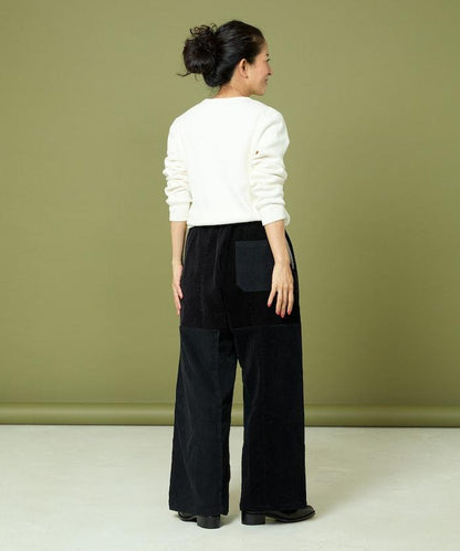 改良燈芯絨寬腿褲