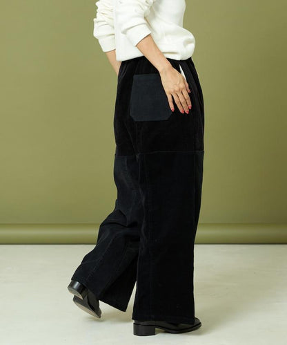 改良燈芯絨寬腿褲