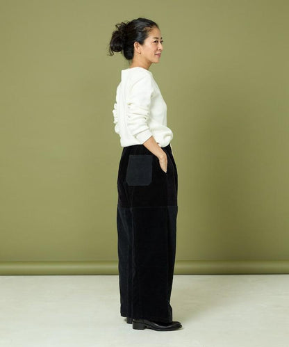 改良燈芯絨寬腿褲