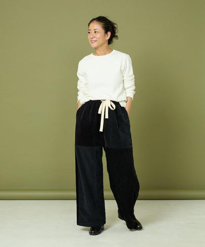 改良燈芯絨寬腿褲