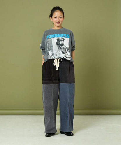 改良燈芯絨寬腿褲