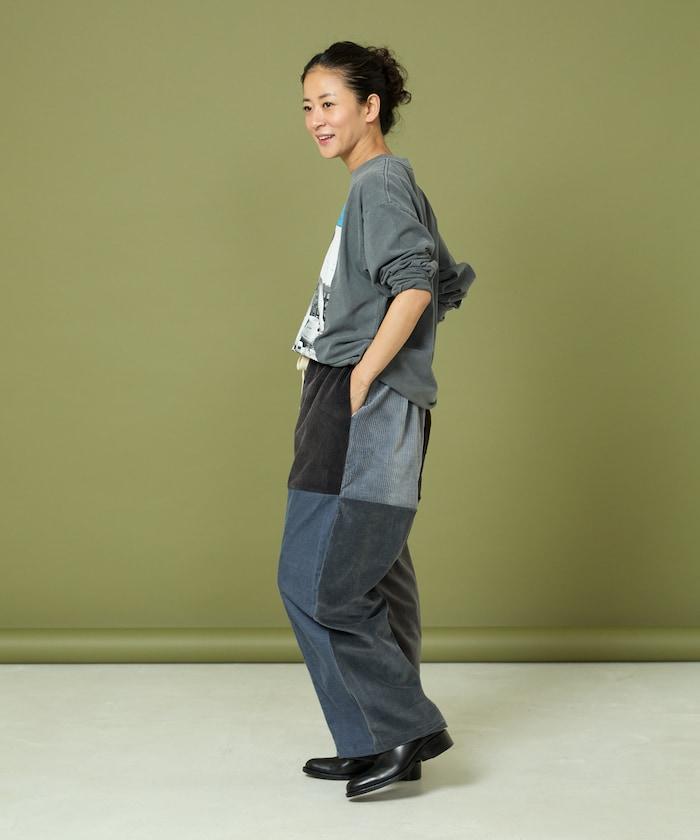 改良燈芯絨寬腿褲