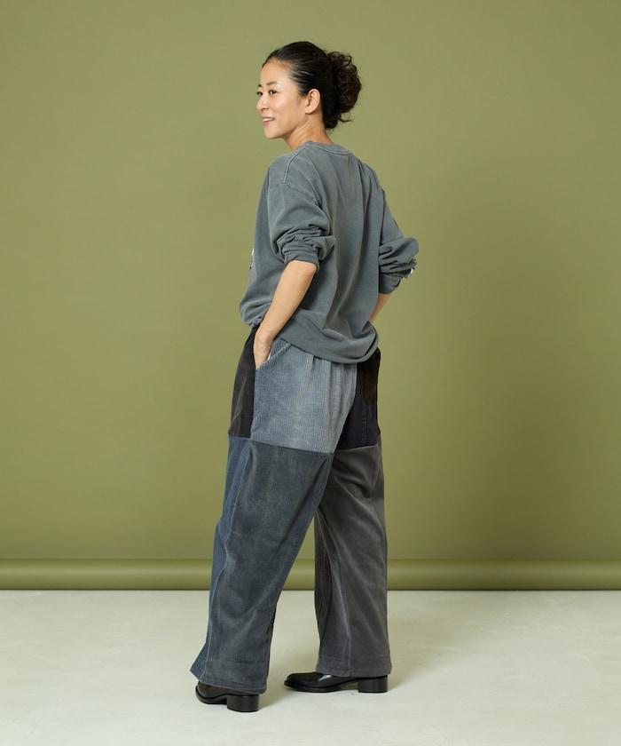 改良燈芯絨寬腿褲