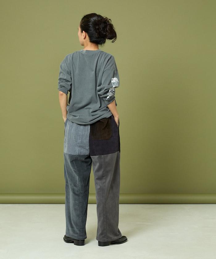 改良燈芯絨寬腿褲