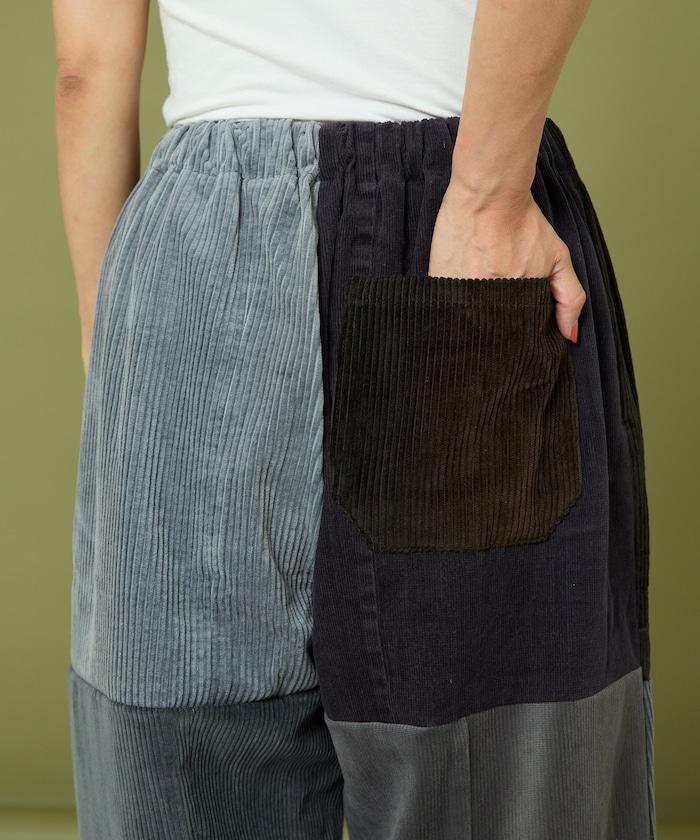 改良燈芯絨寬腿褲