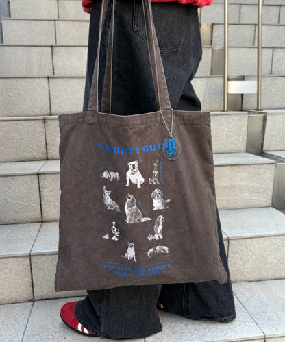 【SOUNDSGOOOOD】犬印花掛飾帶手提包