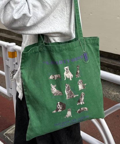 【SOUNDSGOOOOD】犬印花掛飾帶手提包