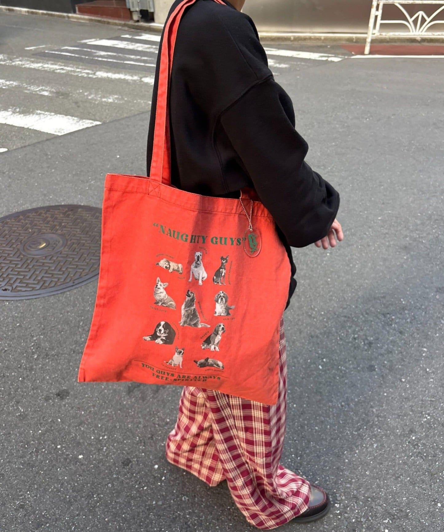 【SOUNDSGOOOOD】犬印花掛飾帶手提包