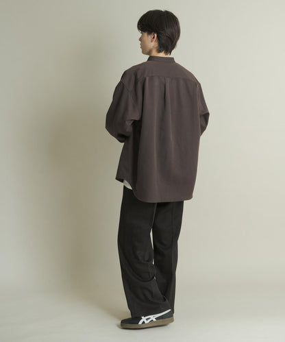 羊毛感雙褶寬腿褲