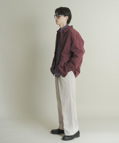 羊毛感雙褶寬腿褲