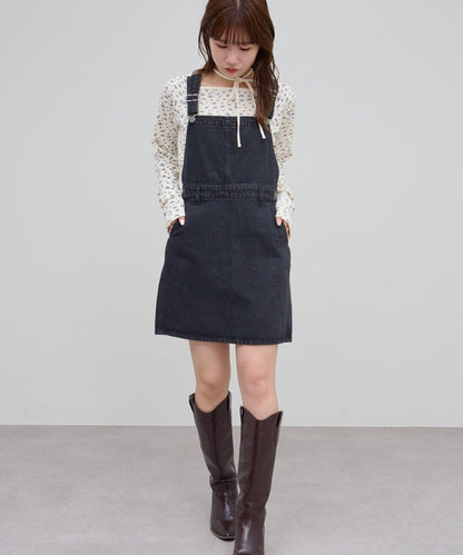 【Discoat】牛仔迷你揹帶裙