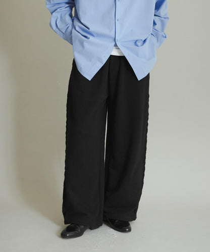 衛衣面料寬鬆褶皺長褲