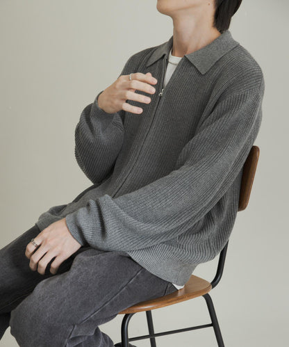 雙拉鍊針織開衫