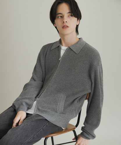 雙拉鍊針織開衫