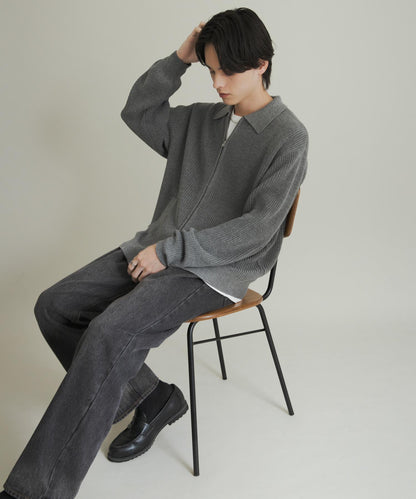 雙拉鍊針織開衫