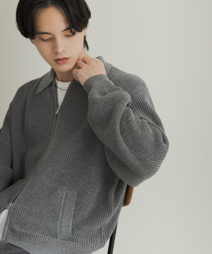 雙拉鍊針織開衫