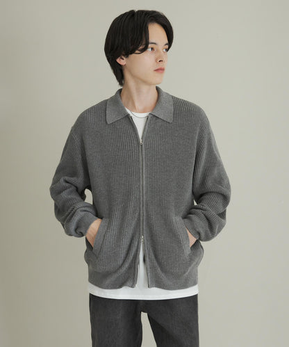 雙拉鍊針織開衫