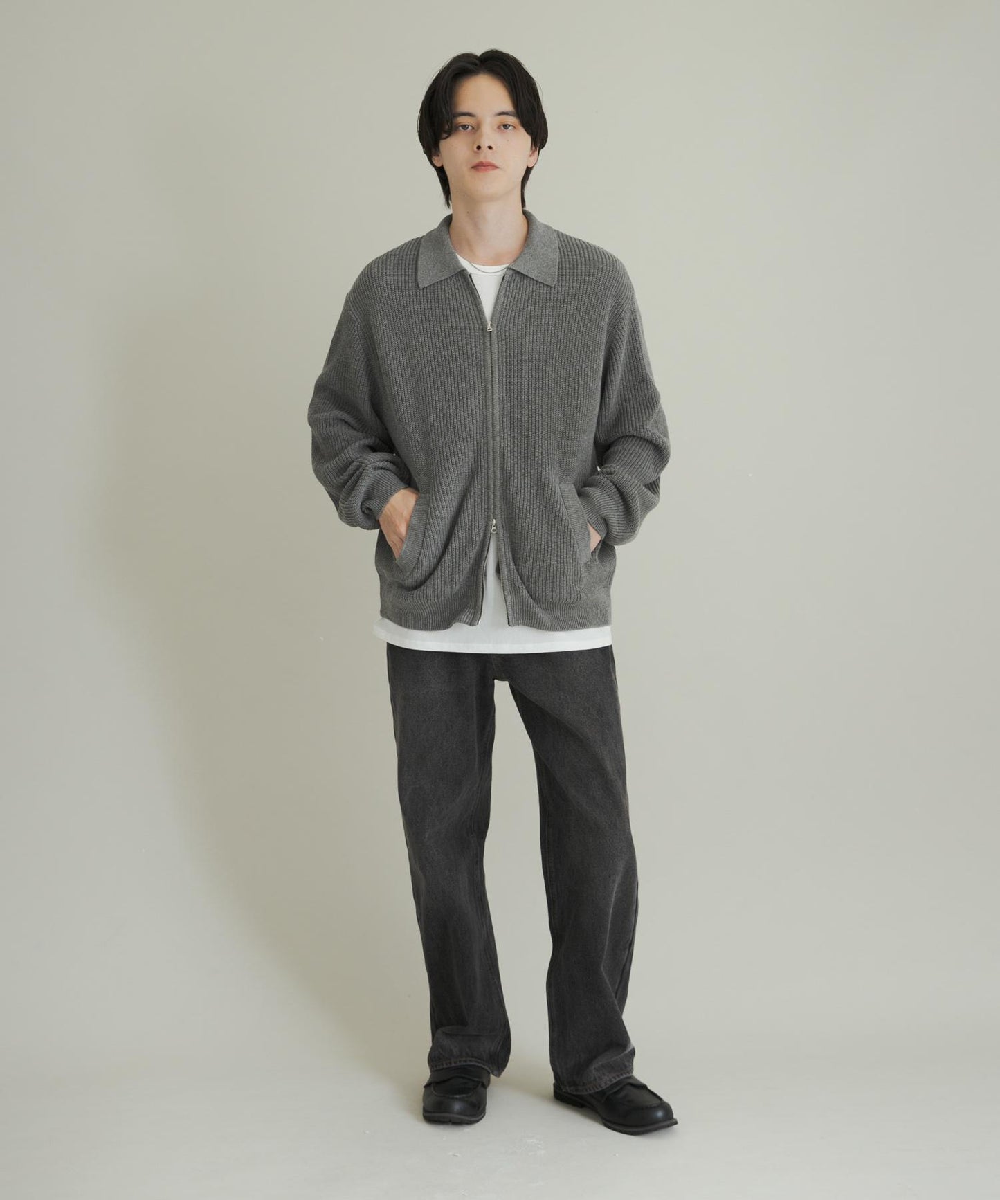 雙拉鍊針織開衫