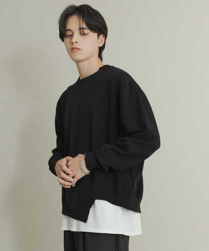 不對稱圓領針織衫