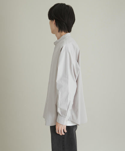 桃色寬鬆立領長袖襯衫