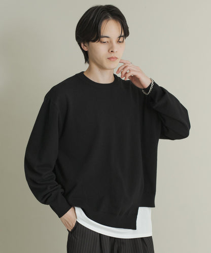 不對稱圓領針織衫