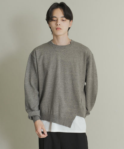 不對稱圓領針織衫