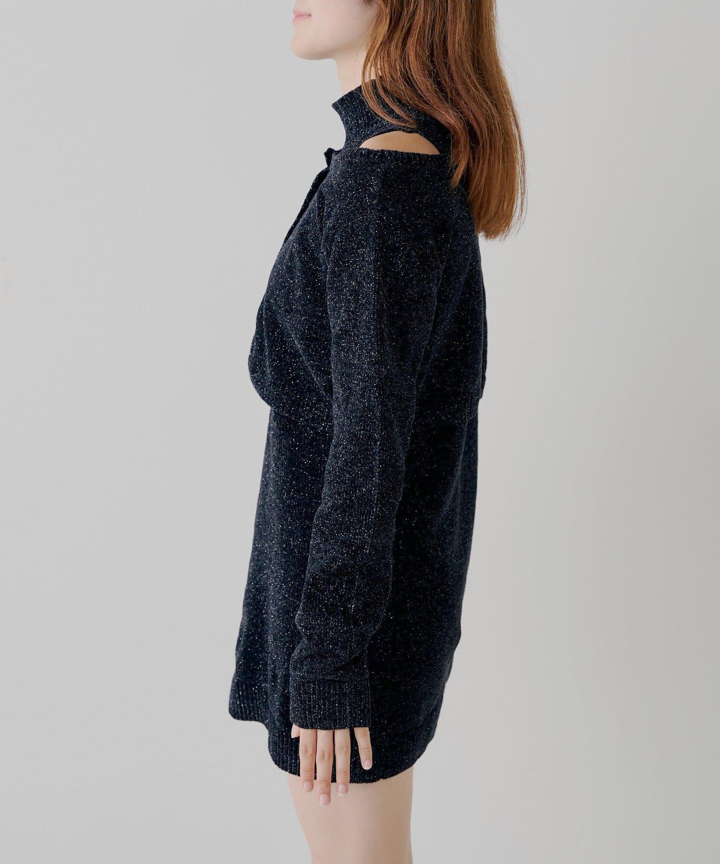 【Chico】天鵝絨無袖連衣裙+開衫套裝