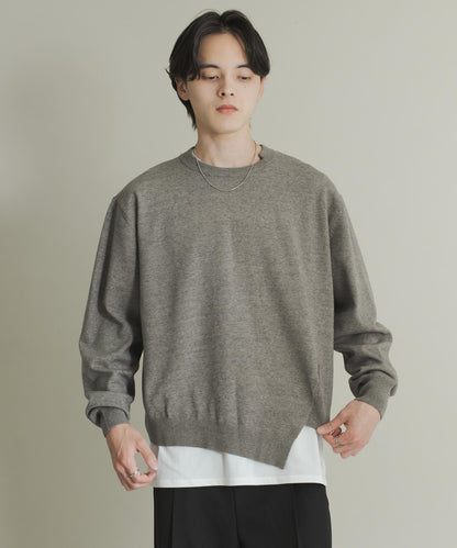 不對稱圓領針織衫