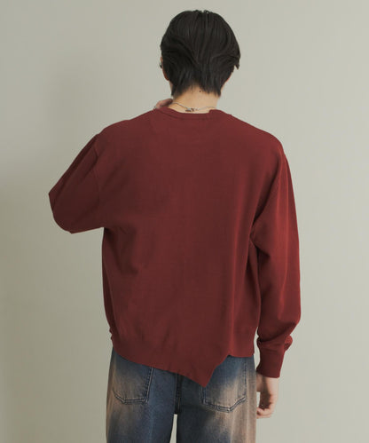 不對稱圓領針織衫