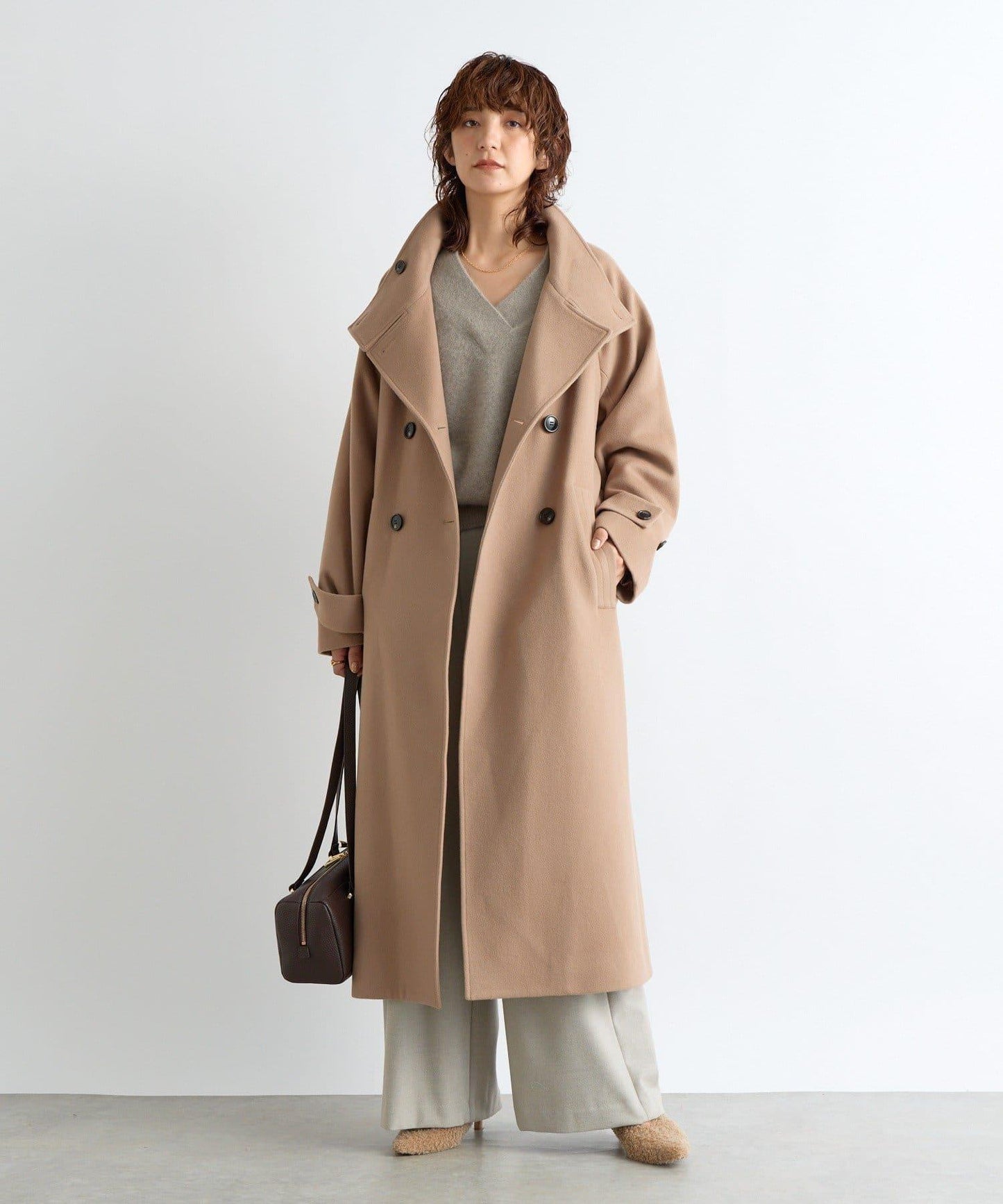 【顯瘦】立領繫帶大衣