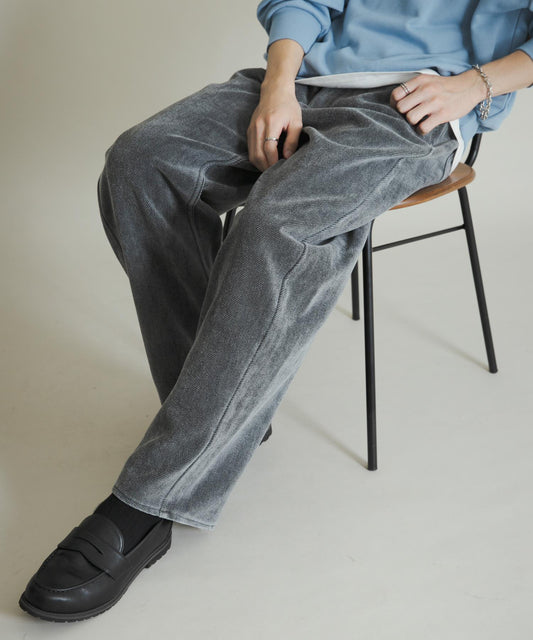 復古斜紋彎腿褲