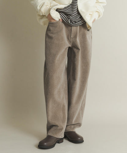 復古斜紋彎腿褲