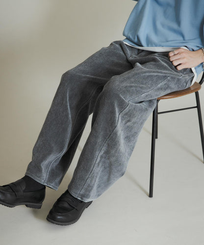 復古斜紋彎腿褲