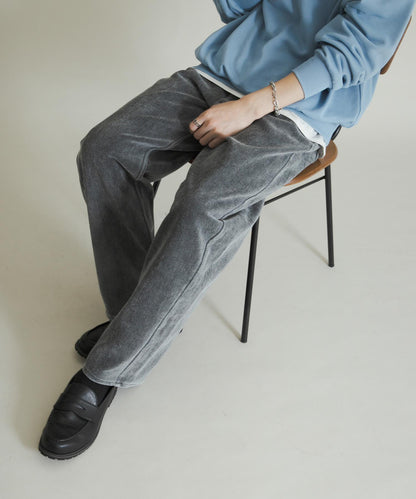 復古斜紋彎腿褲