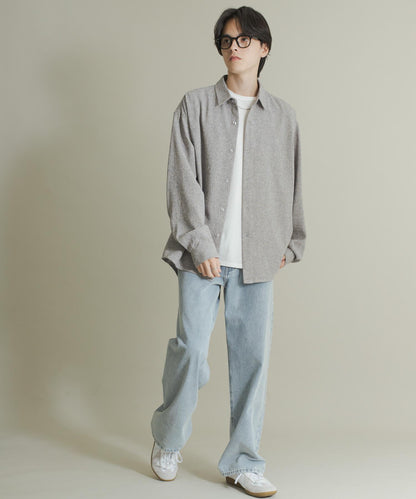 輕薄斜紋常規領襯衫