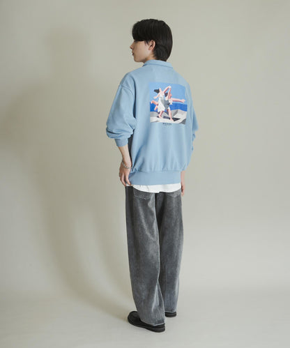 復古斜紋彎腿褲