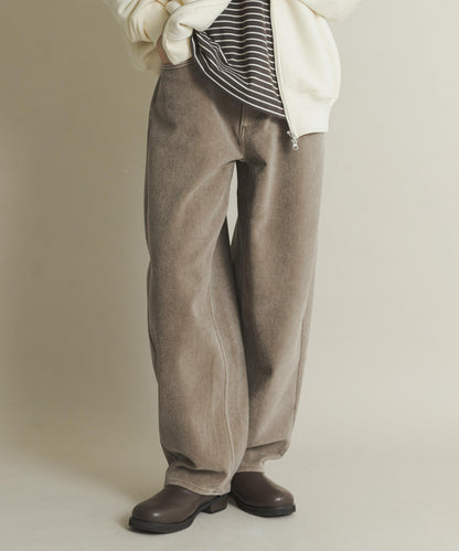 復古斜紋彎腿褲