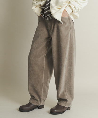 復古斜紋彎腿褲