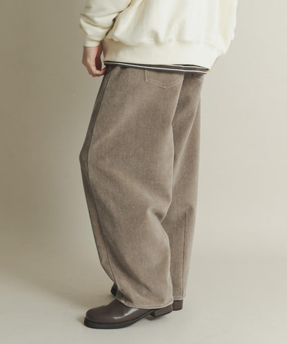 復古斜紋彎腿褲