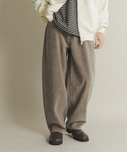 復古斜紋彎腿褲