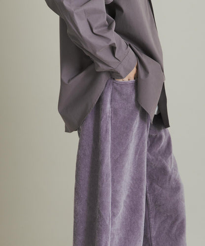 復古斜紋彎腿褲