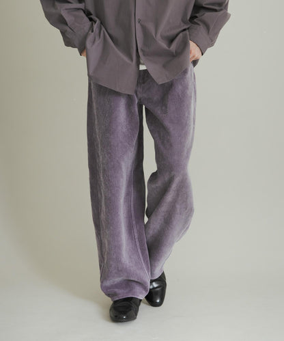 復古斜紋彎腿褲