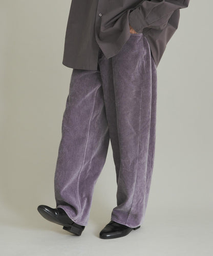 復古斜紋彎腿褲